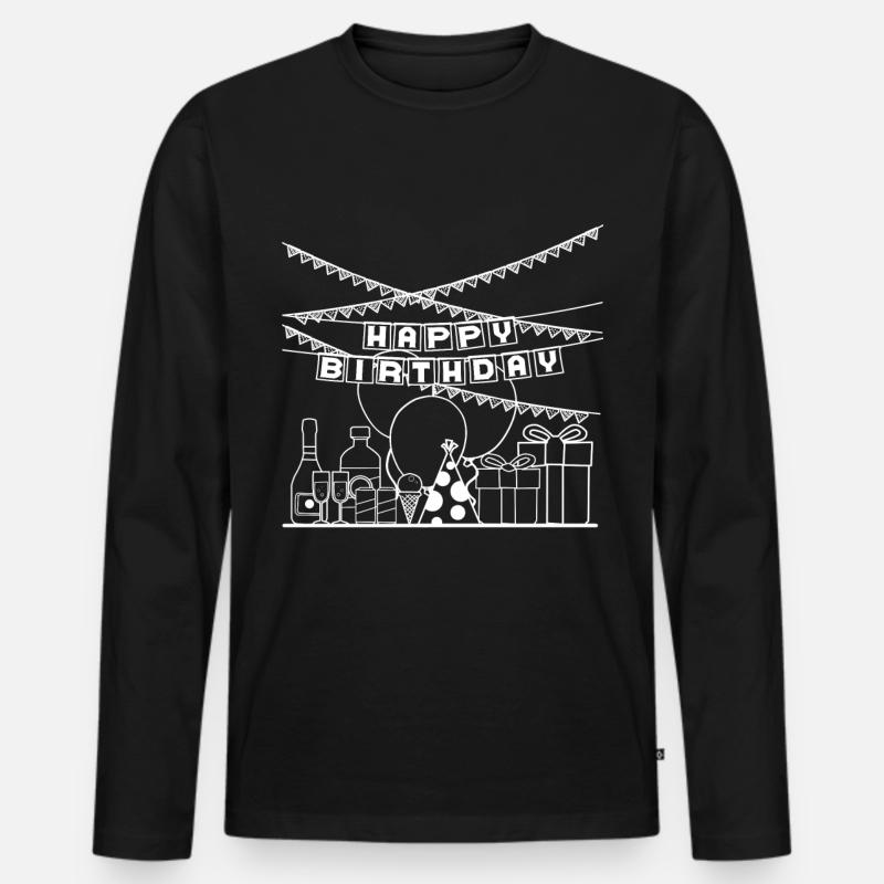 Happy Brithday Geschenkidee für Kinder - Männer Premium Bio Langarmshirt - Schwarz
