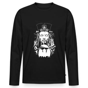 Un gros problème dans une petite porcelaine avec un cadeau Lo Pans - T-shirt manches longues Premium bio Homme - noir - Devant - Nico (187cm)