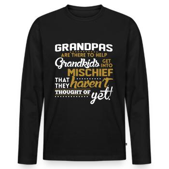 Grandpas Help Grandkids Into Mischief - Men's Premium Organic Long Sleeve Shirt - black - Front - Nico (187cm)