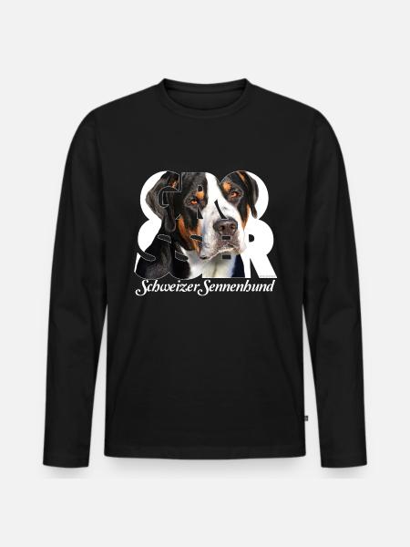 Grosser Schweizer Sennenhund - T-shirt manches longues Premium bio Homme - noir