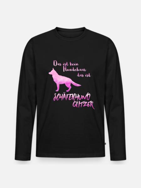 Das ist kein Hundehaar das ist Schäferhund Glitzer - Premium økologisk langærmet T-shirt til mænd - sort