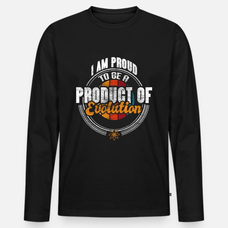 Evolution Mensch Geschichte Geschenkidee - Männer Premium Bio Langarmshirt - Schwarz