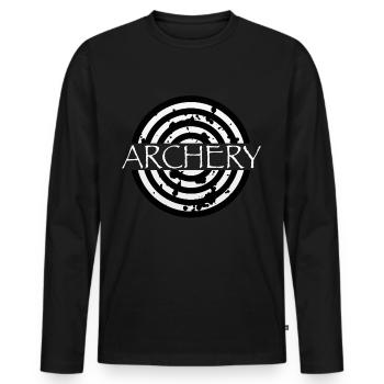 Archery Archer Motif Shirt Bow - Men's Premium Organic Long Sleeve Shirt - black - Front - Nico (187cm)