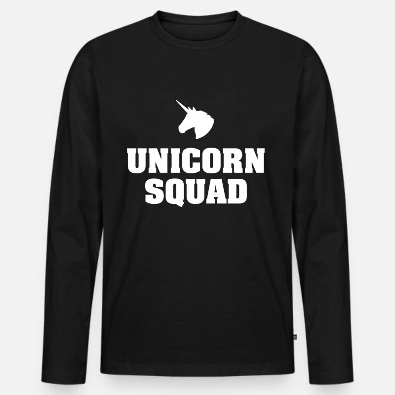 Unicorn squad - Männer Premium Bio Langarmshirt - Schwarz