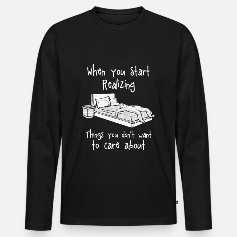 Sad "When you start Realizing Things" design - Men's Premium Organic Long Sleeve Shirt - black