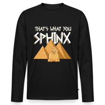 That's What You Sphinx - Männer Premium Bio Langarmshirt - Schwarz - Vorne - Nico (187cm)