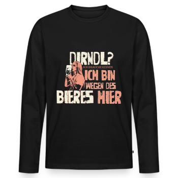 Dirndl - Männer Premium Bio Langarmshirt - Schwarz - Vorne - Nico (187cm)
