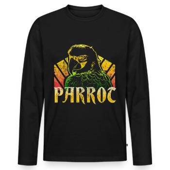Papagei - Männer Premium Bio Langarmshirt - Schwarz - Vorne - Nico (187cm)