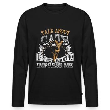 Chat Chats - T-shirt manches longues Premium bio Homme - noir - Devant - Nico (187cm)