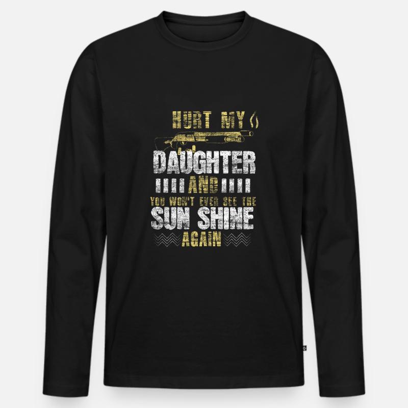 Tochter Vater Geschenk - Männer Premium Bio Langarmshirt - Schwarz