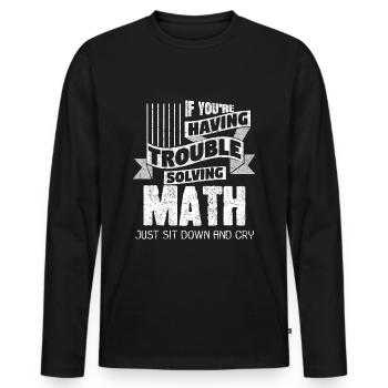 Mathematics Lustig - Men's Premium Organic Long Sleeve Shirt - black - Front - Nico (187cm)