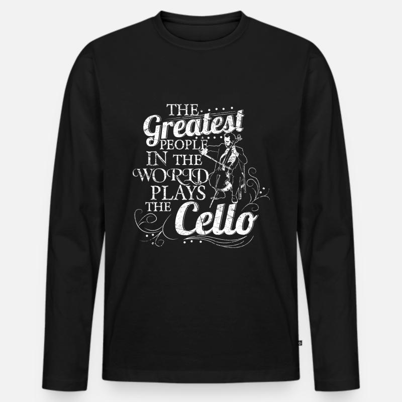 Cello Musik Geschenkidee - Männer Premium Bio Langarmshirt - Schwarz