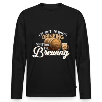 Beer brewer gift - Men's Premium Organic Long Sleeve Shirt - black - Front - Nico (187cm)
