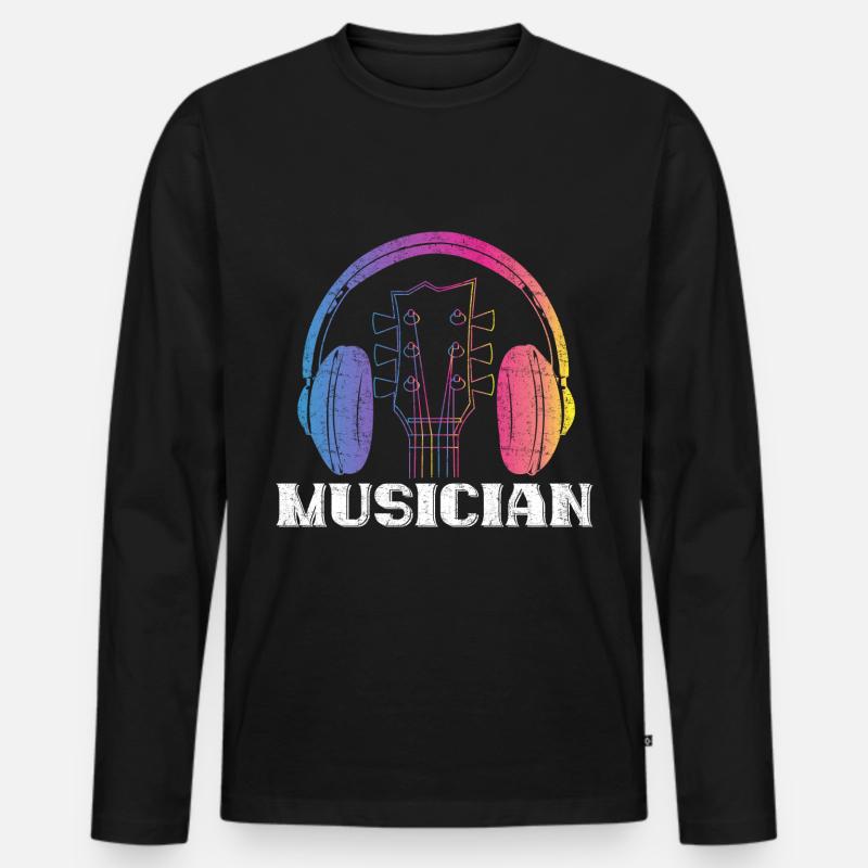 Musiker Violine Geschenk - Männer Premium Bio Langarmshirt - Schwarz
