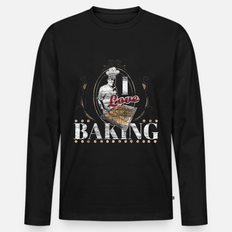Bäcker Geschenk - Männer Premium Bio Langarmshirt - Schwarz