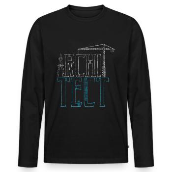 Architekt Architektur Geschenk - Männer Premium Bio Langarmshirt - Schwarz - Vorne - Nico (187cm)