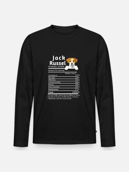 Jack Russel Feiten voeding - Mannen Premium Bio shirt met lange mouwen - zwart