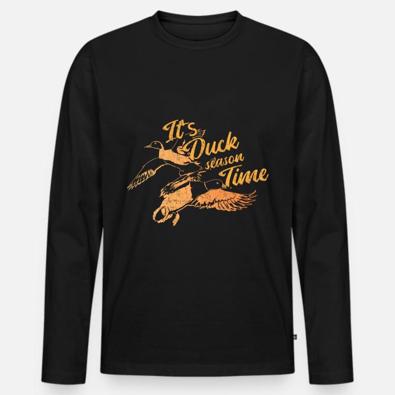 Ente Enten Geschenk - Männer Premium Bio Langarmshirt - Schwarz