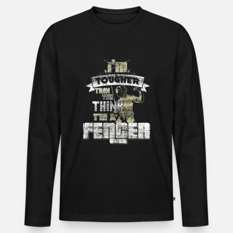 Fechter Geschenk Hobby - Männer Premium Bio Langarmshirt - Schwarz
