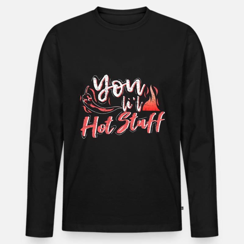 Spruch Chili Geschenk - Männer Premium Bio Langarmshirt - Schwarz