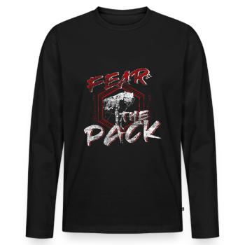 Wolf wolf pack - Men's Premium Organic Long Sleeve Shirt - black - Front - Nico (187cm)