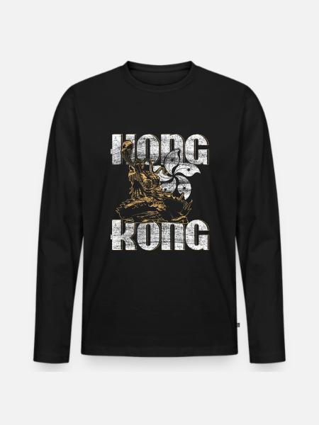 Hong Kong gift idea - Men's Premium Organic Long Sleeve Shirt - black