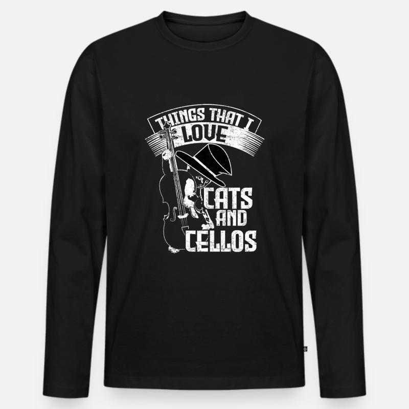 Cello Musical Geschenk - Männer Premium Bio Langarmshirt - Schwarz