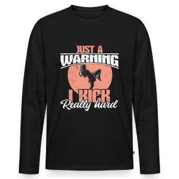 Cadeau de sport de kickboxing - T-shirt manches longues Premium bio Homme - noir - Devant - Nico (187cm)