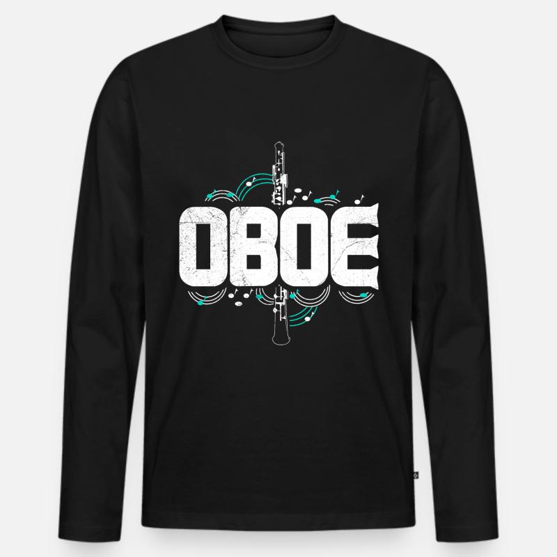 Oboe Oboist Konzert Geschenkidee - Männer Premium Bio Langarmshirt - Schwarz