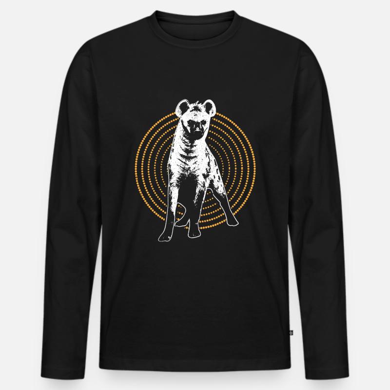 Hyäne Serengeti Aasfresser Geschenkidee - Männer Premium Bio Langarmshirt - Schwarz