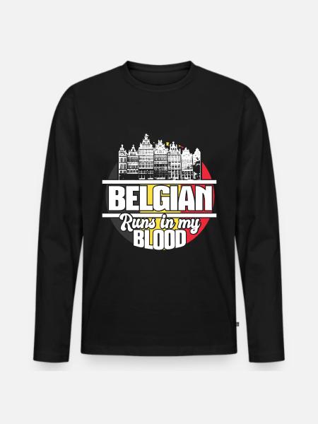 Belgium pride gift - Men's Premium Organic Long Sleeve Shirt - black