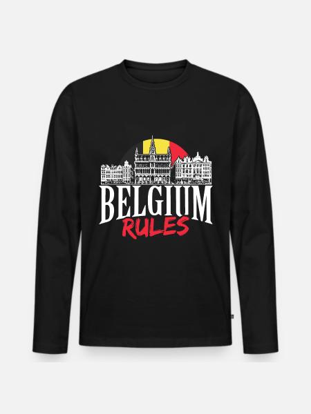 Belgium pride gift idea - Men's Premium Organic Long Sleeve Shirt - black