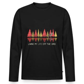 Cerf cerf animal cadeau - T-shirt manches longues Premium bio Homme - noir - Devant - Nico (187cm)