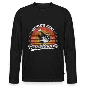 Breakdance Tanzen Sport Geschenkidee - Männer Premium Bio Langarmshirt - Schwarz - Vorne - Nico (187cm)