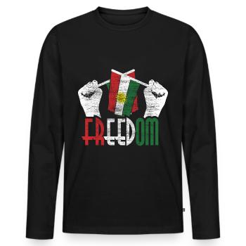 Kurdistan Land Gift - Men's Premium Organic Long Sleeve Shirt - black - Front - Nico (187cm)