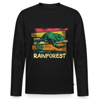 Forêt tropicale Recherche Cadeau - T-shirt manches longues Premium bio Homme - noir - Devant - Nico (187cm)