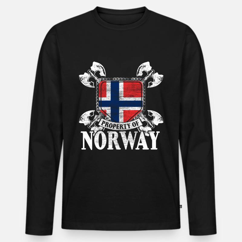 Norwegen Staat - Männer Premium Bio Langarmshirt - Schwarz