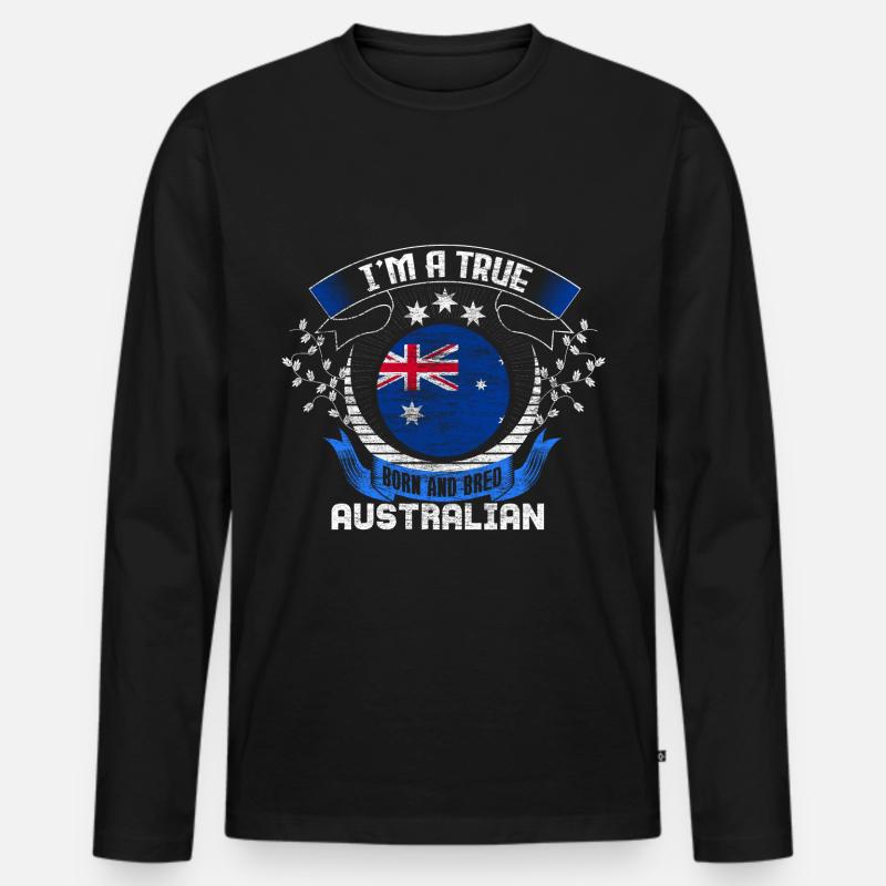 Australien Känguru Kontinent Geschenk - Männer Premium Bio Langarmshirt - Schwarz