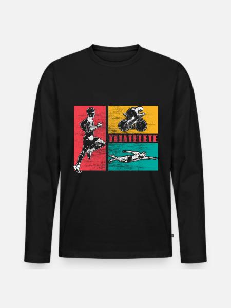 Triathlon Races - Men's Premium Organic Long Sleeve Shirt - black