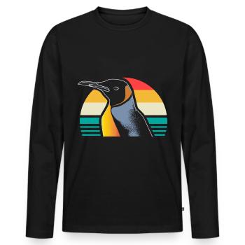 Pinguin Südpol Seevogel - Männer Premium Bio Langarmshirt - Schwarz - Vorne - Nico (187cm)