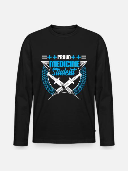 Medicine Student Study Saying Gift - Men's Premium Organic Long Sleeve Shirt - black