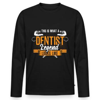 Dentist Teeth - Men's Premium Organic Long Sleeve Shirt - black - Front - Nico (187cm)