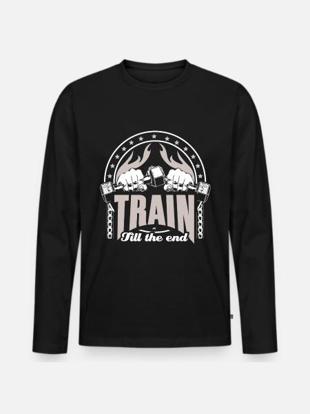 Weight Training Biceps Training Gift - Men's Premium Organic Long Sleeve Shirt - black
