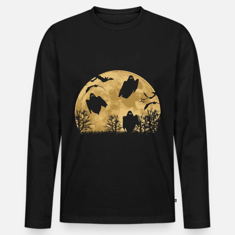 Halloween Geist Spruch Geschenkidee - Männer Premium Bio Langarmshirt - Schwarz