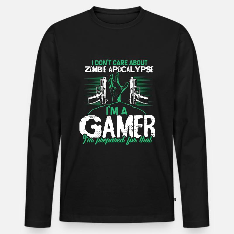 Zombie Apokalypse Virus Halloween - Männer Premium Bio Langarmshirt - Schwarz