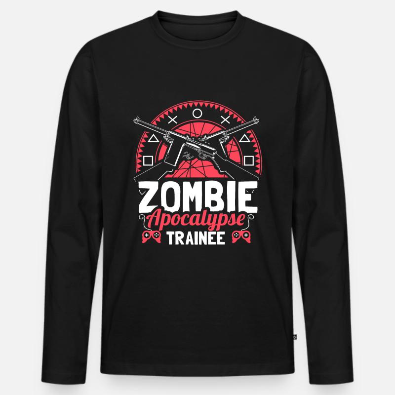 Zombie Apokalypse Virus Monster Geschenkidee - Männer Premium Bio Langarmshirt - Schwarz