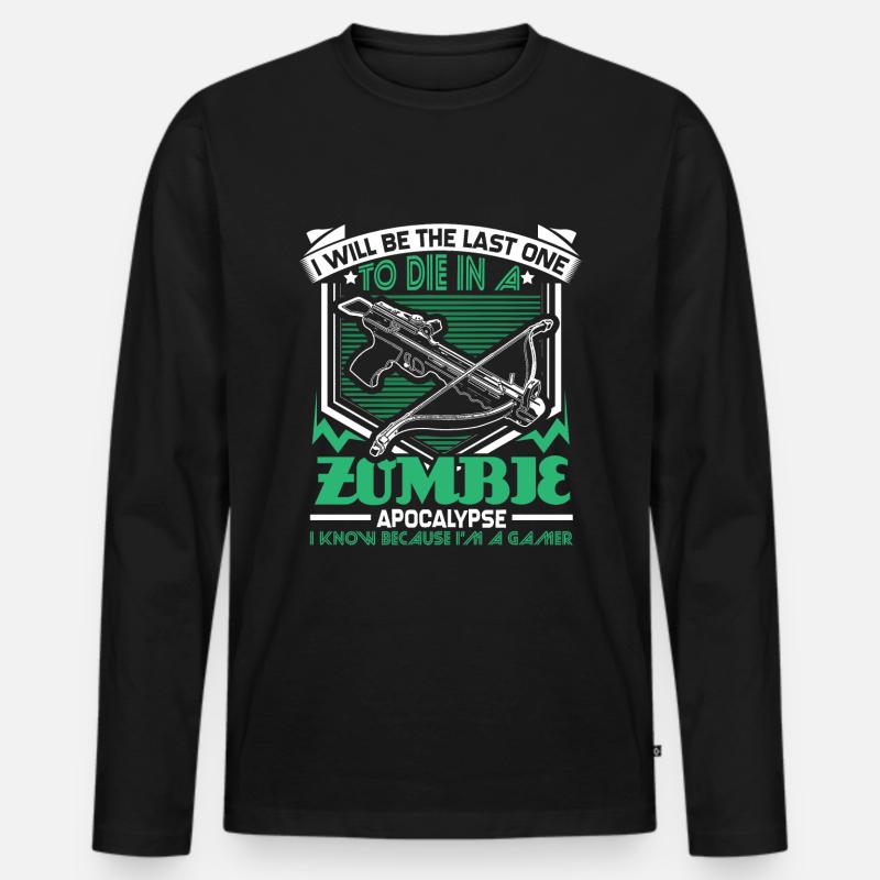 Zombie Apokalypse Games Geschenk - Männer Premium Bio Langarmshirt - Schwarz