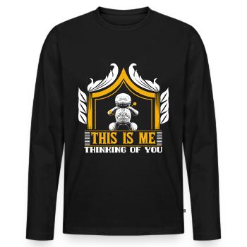 Voodoo Nadel - Männer Premium Bio Langarmshirt - Schwarz - Vorne - Nico (187cm)