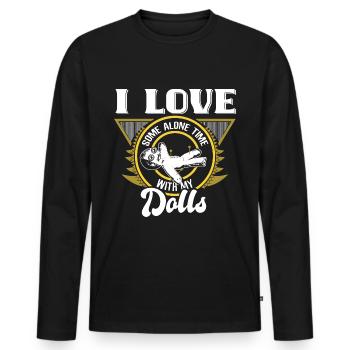 Voodoo Bondieu Curse - Men's Premium Organic Long Sleeve Shirt - black - Front - Nico (187cm)
