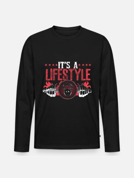 Krafttraining Fitness Trainer Geschenkidee - Männer Premium Bio Langarmshirt - Schwarz